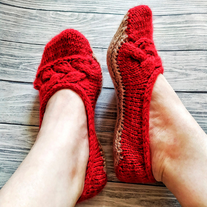 Women handknit ballet slippers Christmas gift Made to order
