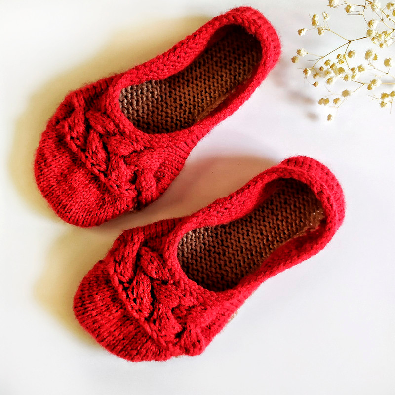 Women handknit ballet slippers Christmas gift Made to order