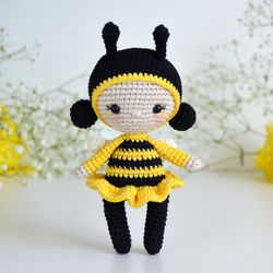 DIY PDF crochet amigurumi pattern Bee Doll