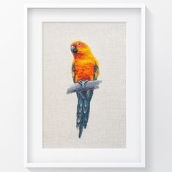 Parrot cross stitch pattern PDF