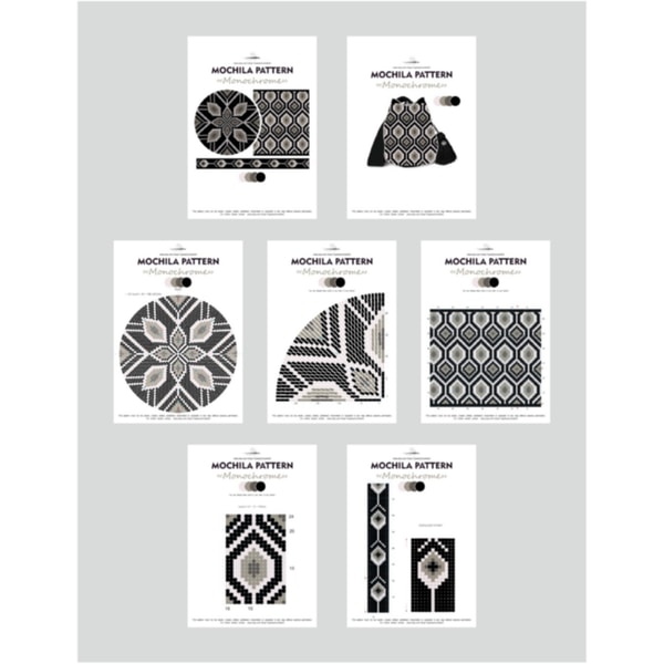 Wayuu Pattern Design Wayuu mochila bag patterns / Set Monochrome - 16 | Inspire Uplift