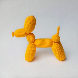 Balloon dog Stuffed animal toy Crochet yellow toy