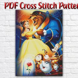 Beauty And The Beast Cross Stitch Pattern / Disney Princess Belle Cross Stitch Pattern / Disney PDF Cross Stitch Chart