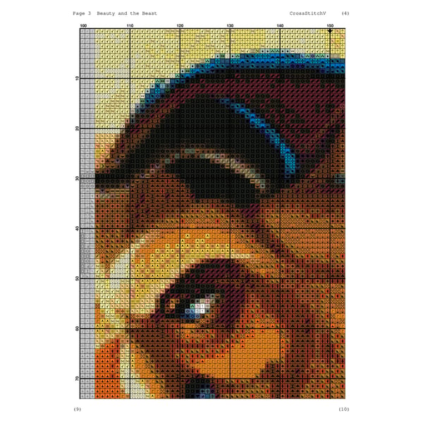 Chart Pattern Beast Beauty And The Beast Cross Stitch Pattern / Disney Princess - Inspire ...