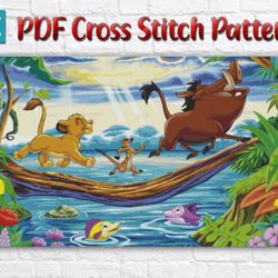 Lion King Cross Stitch Pattern / Lion King Cross Stitch Chart / Disney Cross Stitch Pattern / Printable PDF Pattern