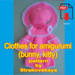 TUTORIAL: Beautiful clothes for amigurumi bunny and kitty 2 in 1 crochet patterns