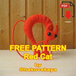 TUTORIAL Red Cat With Long Tail crochet patterns