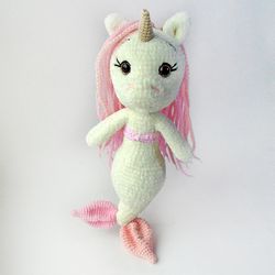 unicorn mermaid toy plush unicorn doll crochet unicorn toy amigurumi stuffed toy