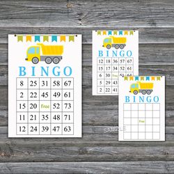 Dump truck bingo cards,Construction bingo game,Dump truck Printable bingo cards,60 Bingo Cards,INSTANT DOWNLOAD--376