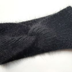 Black angora headband