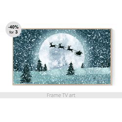 Digital Download for Frame TV 4K, Samsung Frame TV Art Christmas, Frame TV art winter, Frame Tv art Santa's sleigh 263