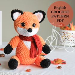crochet fox pattern, fox plush amigurumi, crochet stuffed animals, beginner crochet kit