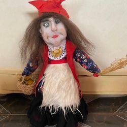 doll kitchen witch, baba yaga handmade