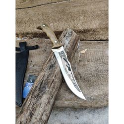 Handmade Russian Carving Knife Alligator Handmade  made of 65x13 steel