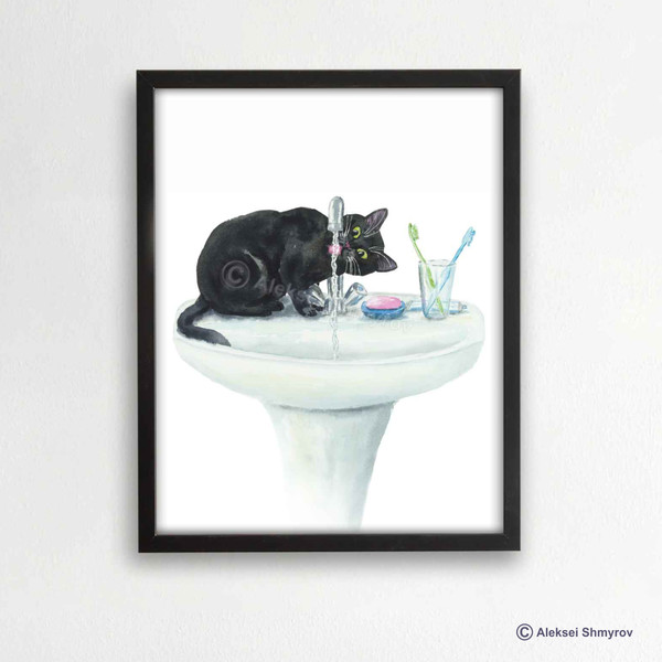 Black Cat Print Cat Decor Cat Art Home Wall-70-1.jpg