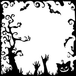 Silhouette Halloween scene Party decoration