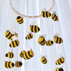 bee mobile,woodland mobile baby,personalized newborn gift,