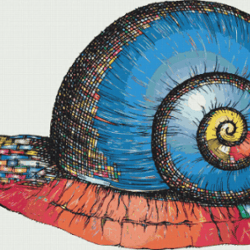 Cross Stitch Pattern | Snail | 4 Sizes | PDF Counted Vintage Highly Detailed Cross Stitch Pattern