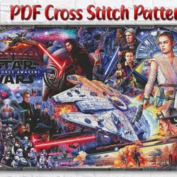 Star Wars Cross Stitch Pattern / Star Wars Large Cross Stitch Chart / Star Wars PDF Embroidery Cross Stitch Pattern