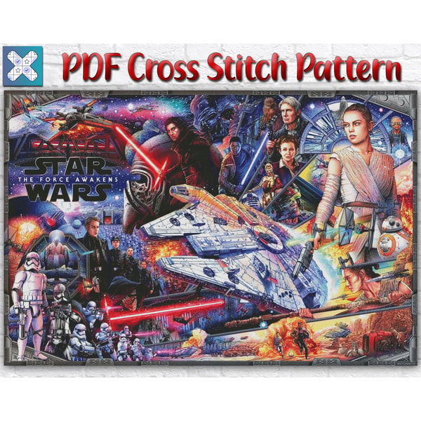 Star Wars Cross Stitch Pattern / Star Wars Large Cross Stitc - Inspire ...