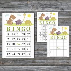 Dinosaur bingo cards,Dino bingo game,Dinosaur Printable bingo cards,60 Bingo Cards,INSTANT DOWNLOAD--372