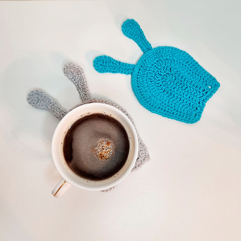 Funny Bunny coasters crochet pattern pdf