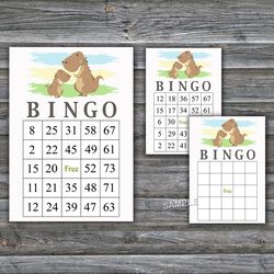 Cute Dinosaur bingo cards,T-rex bingo game,Dinosaur Printable bingo cards,60 Bingo Cards,INSTANT DOWNLOAD--369