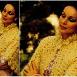 Digital | Vintage Crochet Pattern Mohair Capelet | Fashion 1970s | ENGLISH PDF TEMPLATE