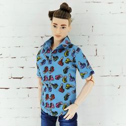 Shirt for Ken doll and other similar dolls (Multicolored sneakers)