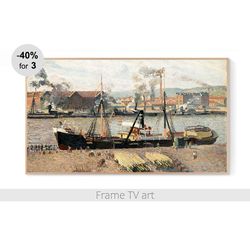 samsung frame tv art download 4k, frame tv art pissarro painting landscape, frame tv art vintage classic art | 311