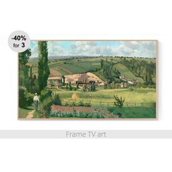Samsung Frame TV Art digital download, Frame TV Art Pissarro painting landscape, Frame TV art vintage classic art | 313