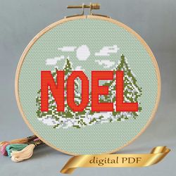 Noel pattern pdf cross stitch DIY Christmas embroidery