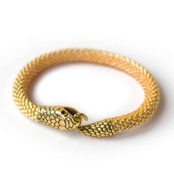 Gold snake bracelet Ouroboros Snake jewelry for women - Inspire Uplift