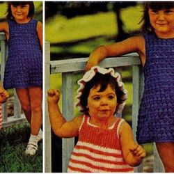 Digital | Vintage Crochet Pattern Toddlers Dress and Hat | Jumper Set  | Fashion 1970s | ENGLISH PDF TEMPLATE