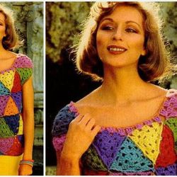 Digital | Vintage Crochet Pattern Triangle Top | Fashion 1970s | ENGLISH PDF TEMPLATE