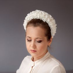 Bridal flower crown. Bridal headband inspired by wonderful Miranda Kerr bridal headpiece. Bridal hairband