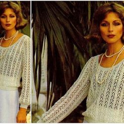 Digital | Vintage Crochet Pattern Evening Blouse | Fashion 1970s | ENGLISH PDF TEMPLATE