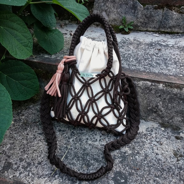 Mini String bag, Macrame bag, Shoulder bag, Handbag for wo - Inspire Uplift
