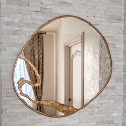 Asymmetrical mirror wall decor Handmade mirror Irregular mirror Contemporary mirror