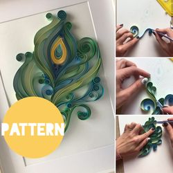 Digital PATTERN to make peacock's feather IN QUILLING