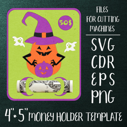 pumpkin halloween card | money holder template