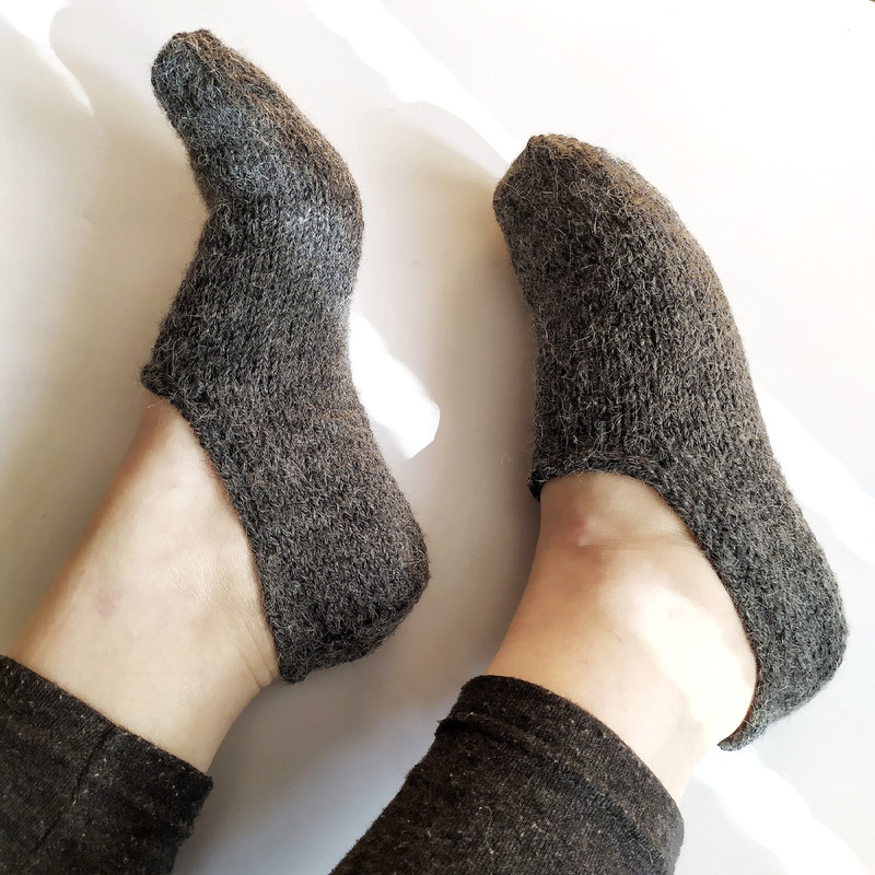 Women alpaca warm soft hand knit Slippers Christmas gift for her