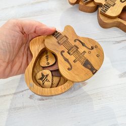 Guitar Pick Box, Personalized Guitar Pick Holder, Wooden Guitar Pick Case Gift, Picks Storage, box for small things