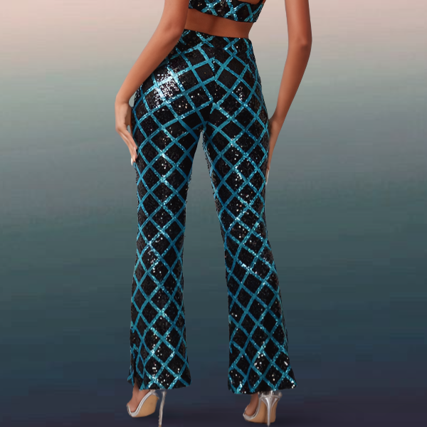 Sequins Geometric Print High Waist Flare Leg Pants Trousers Formal Party Cocktail Wedding (2).png