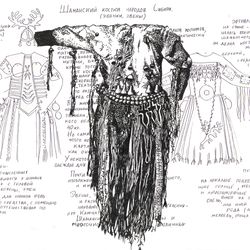 Digital Graphics for print: image of a genuine 19th century shaman   costume