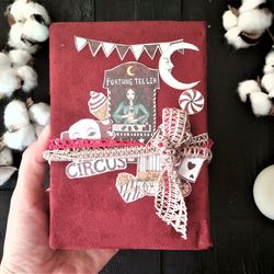 Fortune teller junk journal handmade for sale Circus magic spells junk journal homemade Witch notebook