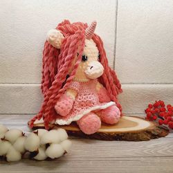 2 crochet patterns unicorn doll and dress
