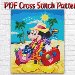 Mickey Mouse Cross Stitch Pattern / Disney Cross Stitch Pattern / Mickey Holiday Cross Stitch Pattern / Printable Chart