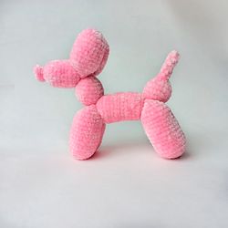 Balloon dog Stuffed animal toy Crochet pink toy