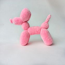 balloon dog stuffed animal toy crochet pink toy